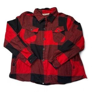 Woolrich Red and Black Checkered Button Down Shirt Women’s XL